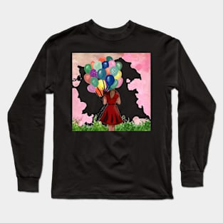 A girl holding balloons Long Sleeve T-Shirt